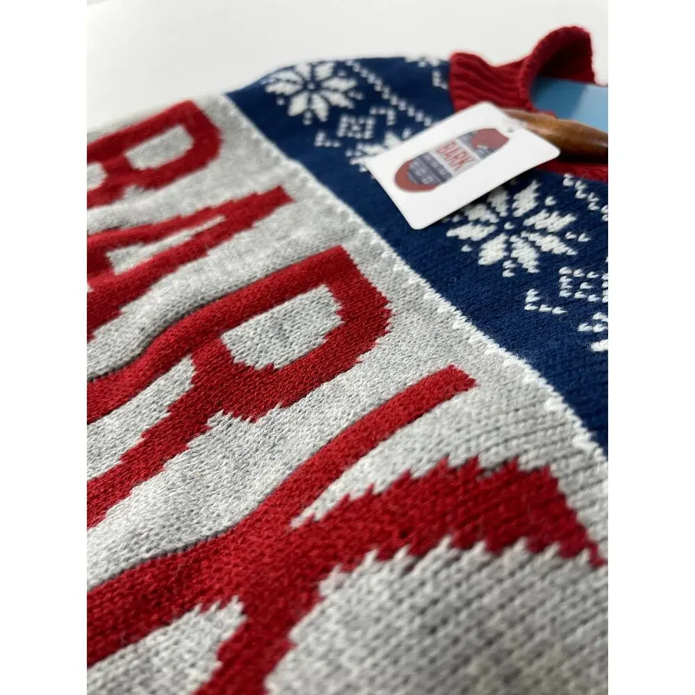 Vibrant Life Dog Pet Sweater Snowflake Pull on Red Bark Blue Medium NEW *READ*